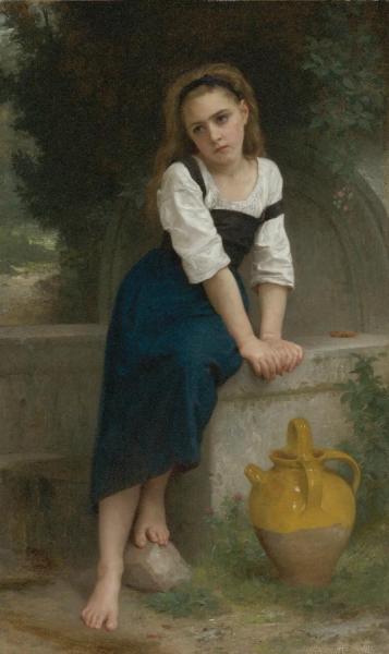 Orpheline à La Fontaine by William Adolphe Bouguereau