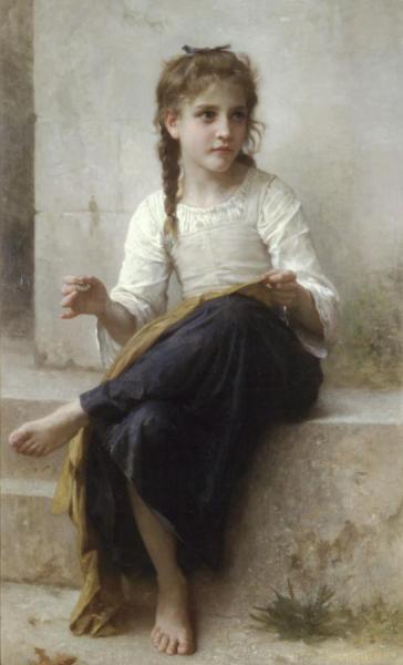 Sewing (1898) by William Adolphe Bouguereau