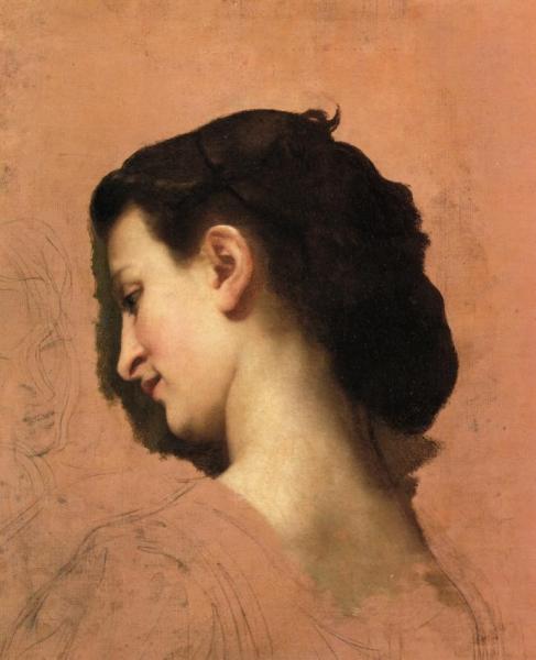 William Adolphe Bouguereau Study Of A Young Girl's Head