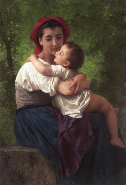 The Little Hug by William Adolphe Bouguereau