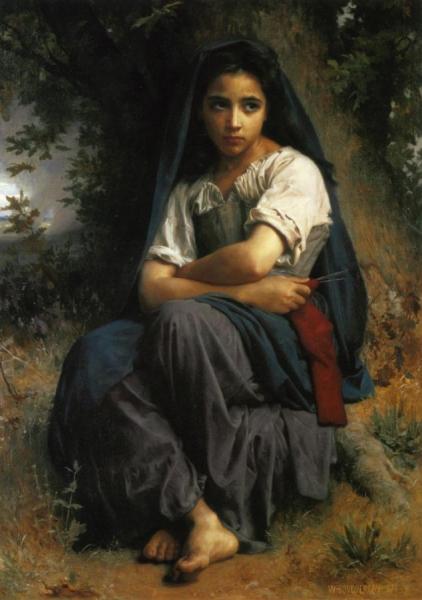 The Little Knitter by William Adolphe Bouguereau