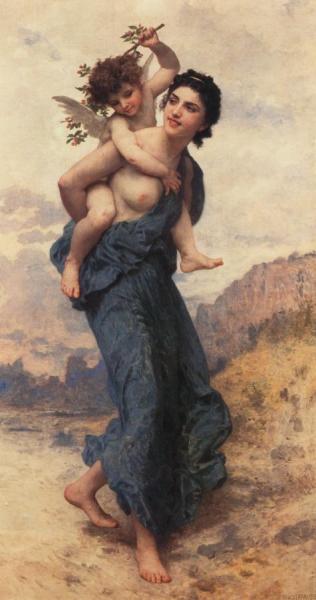Venus And Cupid by William Adolphe Bouguereau