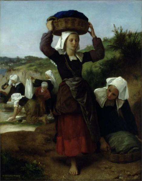 Washerwomen Of Fouesnant by William Adolphe Bouguereau