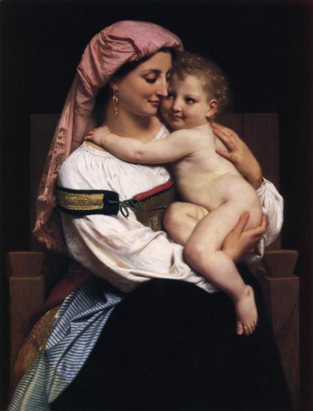 Woman Of Cervara And Her Child by William Adolphe Bouguereau Oil Painting Reproductions