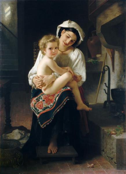 Young Mother Gazing At Her Child by William Adolphe Bouguereau Oil Painting Reproductions