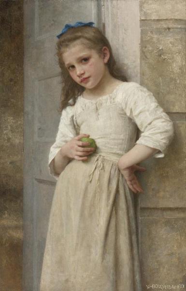 Yvonne Sur Le Pas De La Porte by William Adolphe Bouguereau