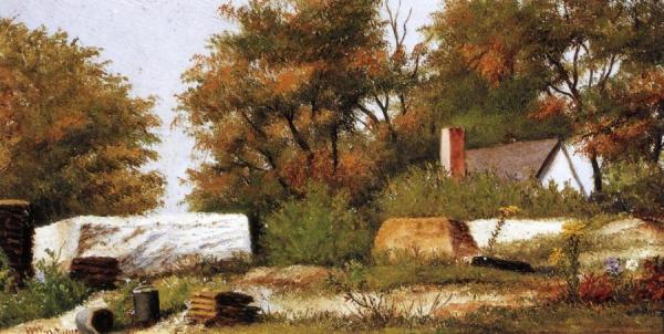Autumn Scene In The Woods Of North Carolina With House And Stacks Of Wood by William Aiken Walker Oil Painting Reproductions