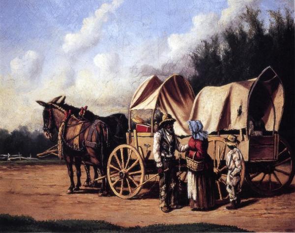 Covered Wagon With Negro Family by William Aiken Walker