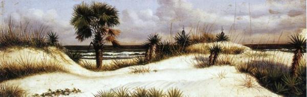 Florida Seascape With Sand Dune, Palm Tree, And Yuccas by William Aiken Walker