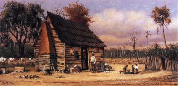 Negro Cabin With Palm Tree by William Aiken Walker