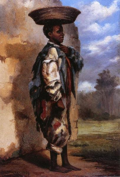 Negro Youth With Basket On Head (cuba) by William Aiken Walker