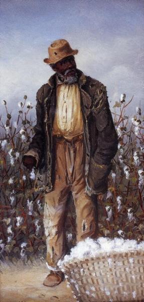 Old Negro Man With Basket Of Cotton by William Aiken Walker