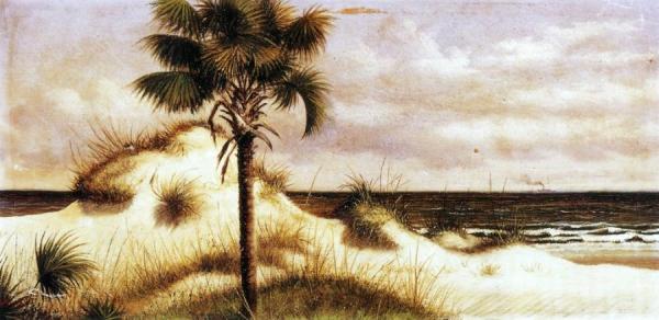 Sand Dunes, Palmetto (sabal) And Steamboat by William Aiken Walker Oil Painting Reproductions