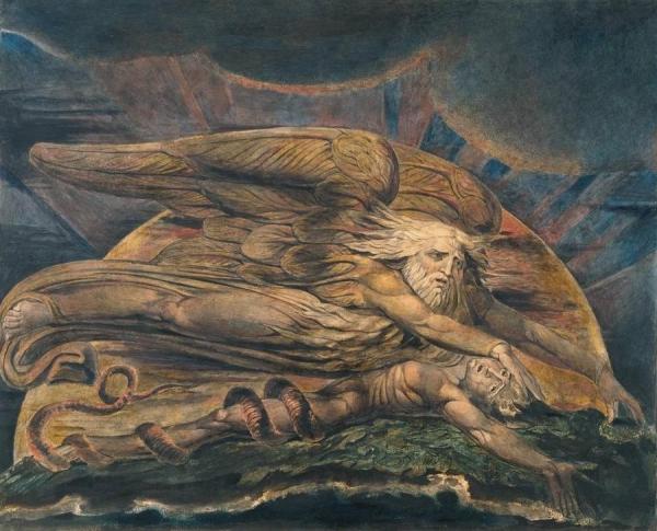 Elohim Creating Adam by William Blake