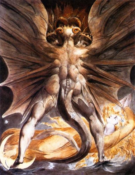 The Great Red Dragon And The Woman Clothed In Sun by William Blake
