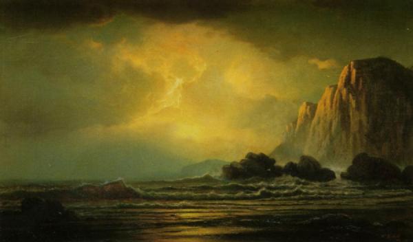 Coastal Scene At Sunset by William Bradford
