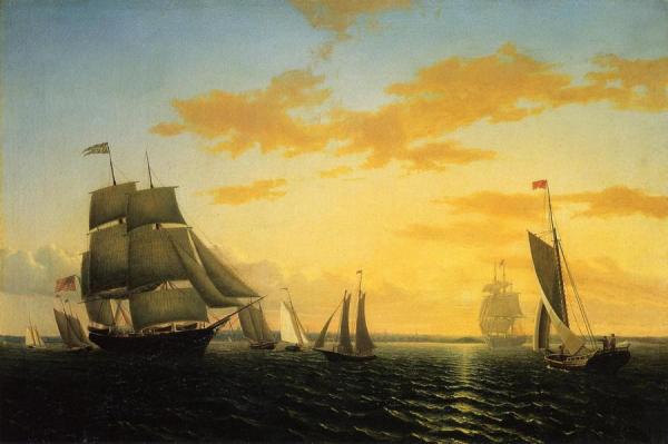 New Bedford Harbor At Sunset by William Bradford