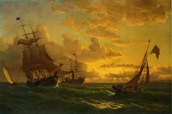 Shipping In Rough Waters by William Bradford