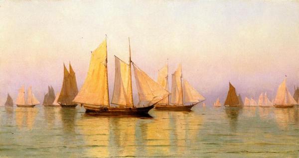 Sloops And Schooners At Evening Calm by William Bradford