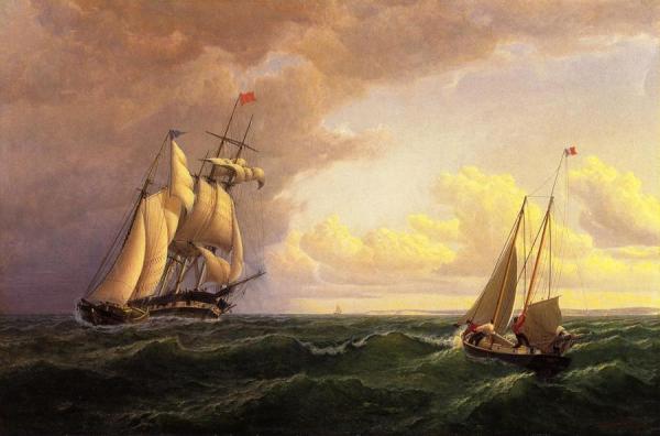 Whaler Off The Vineyard - Outward Bound by William Bradford