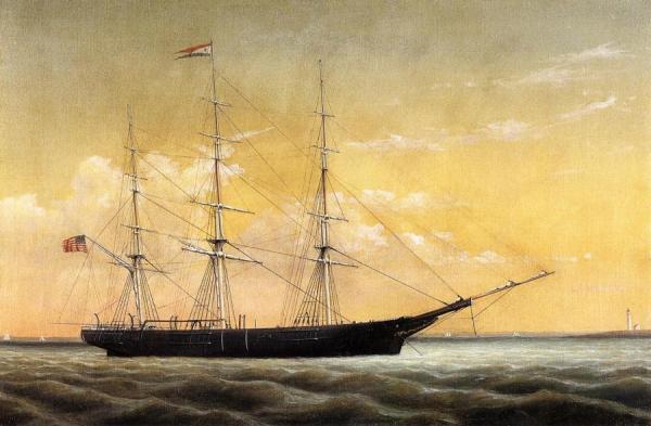 Whaleship 'jireh Perry' Off Clark's Point, New Bedford by William Bradford