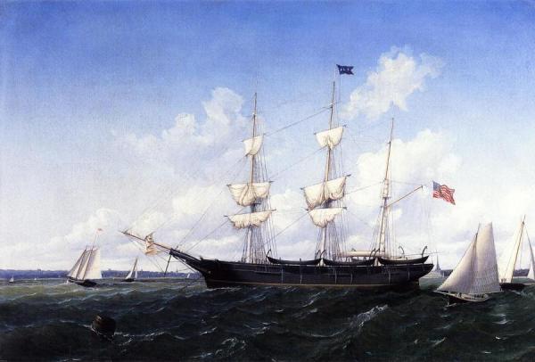 Whaling Bark 'j. D. Thompson' Of New Bedford by William Bradford