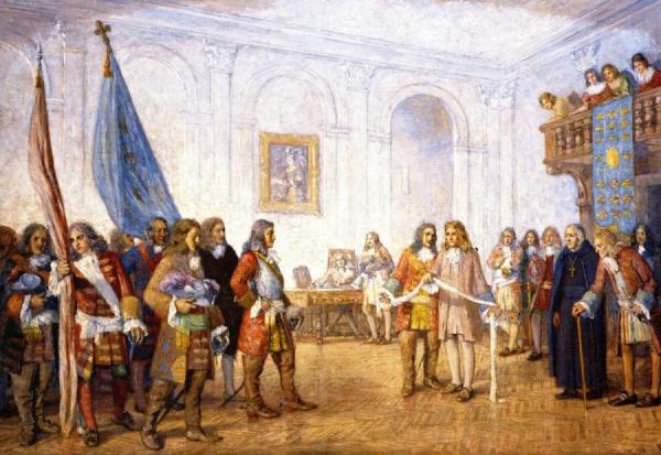 Frontenac Receiving Sir William Philip's Envoy by William Brymner Oil Painting Reproductions