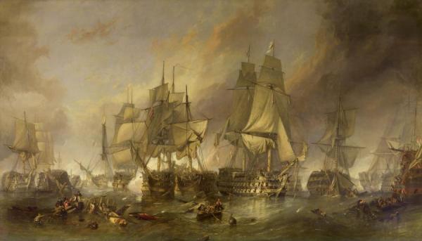 The Battle Of Trafalgar by William Clarkson Stanfield