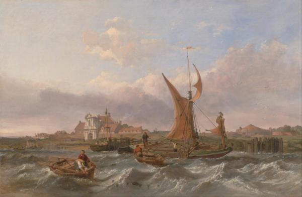 William Clarkson Stanfield Tilbury Fort,wind Against The Tide