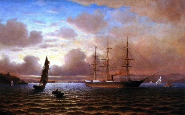 The Hartford: Admiral Farragut's Flagship Entering San Francisco Bay by William Coulter Oil Painting Reproductions