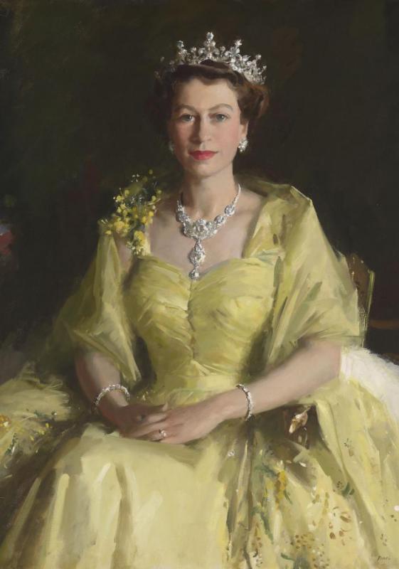 Queen Elizabeth Ii Wattle Painting, 1954 by William Dargie
