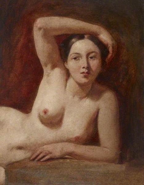 Half-figure Of A Female Nude Reclining by William Etty