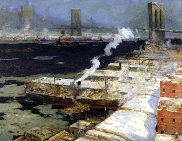 A Winter Morning, East River by William Frederick Ritschel