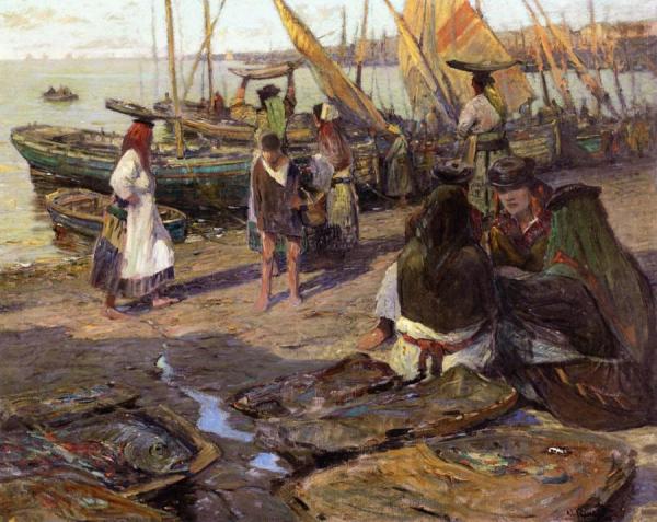 Fish Wives Of Lisbon by William Frederick Ritschel