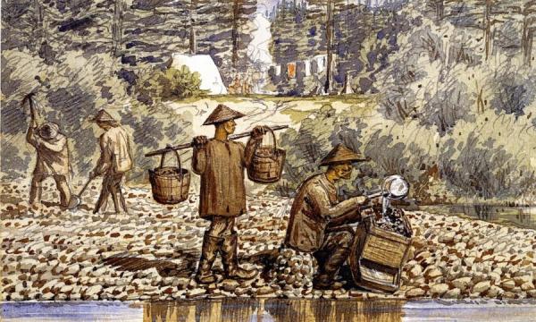 Chinese Goldwashers On The Fraser River by William George Richardson Hind
