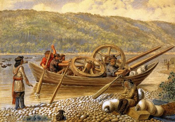 Crossing The Battle River, North Western Prairie, Saskatchewan District by William George Richardson Hind