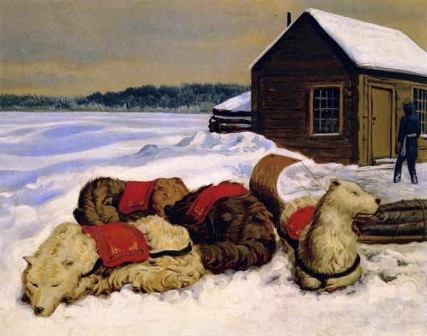 Dog-train, Manitoba by William George Richardson Hind
