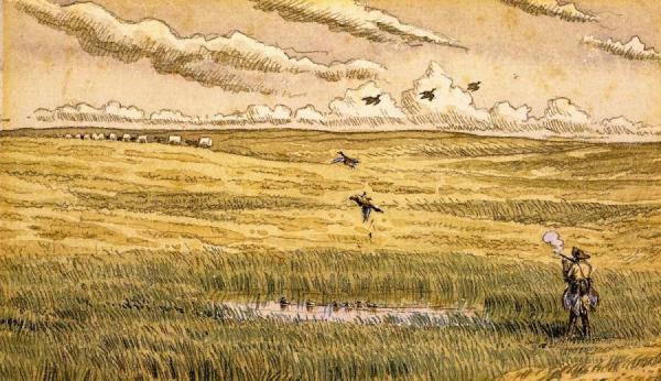 Duck Shooting Near Oak Lake, Manitiba by William George Richardson Hind Oil Painting Reproductions