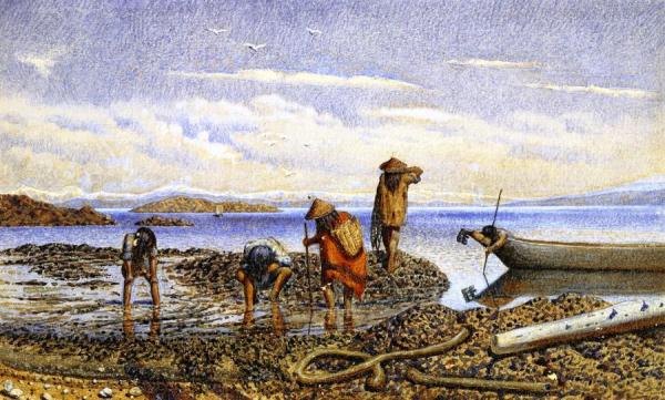 Indians Gathering Shellfish, Victoria Island by William George Richardson Hind