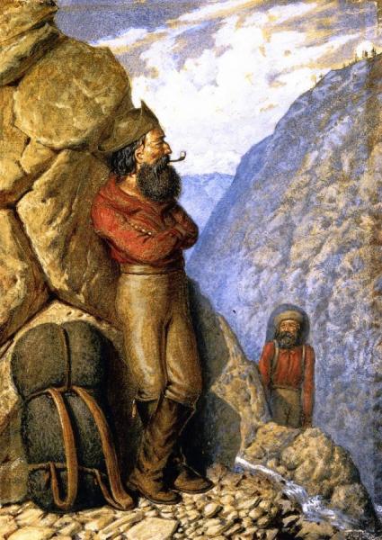 Miners In The Leather Pass, Rocky Mountains by William George Richardson Hind