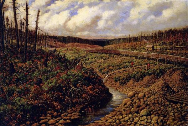Sluicing For Gold, British Columbia by William George Richardson Hind