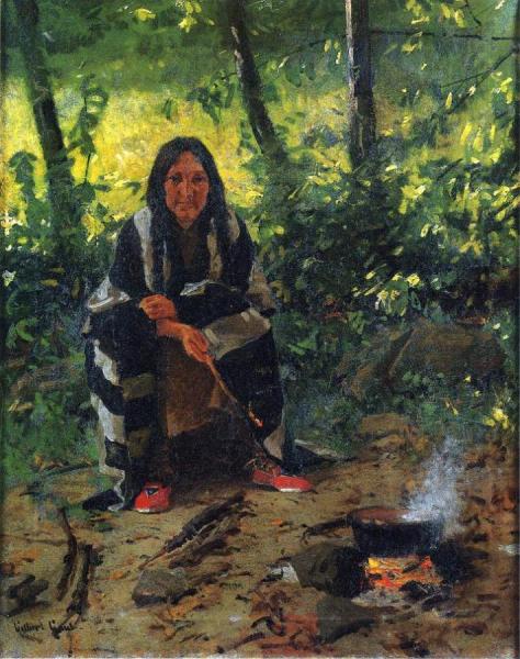 Tending The Fire by William Gilbert Gaul