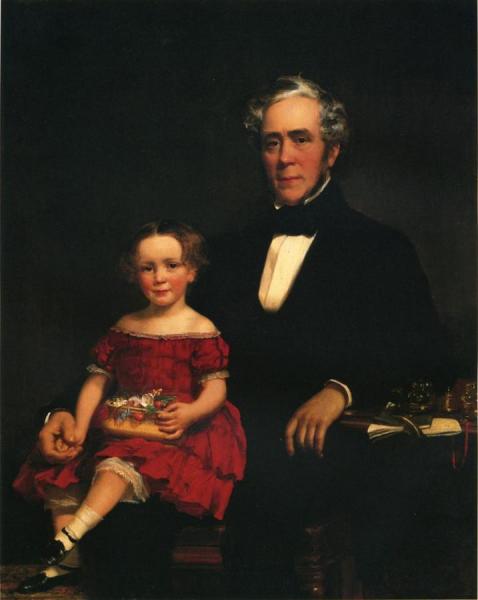 Portrait Of A Young Girl And Older Man by William Harrison Scarborough