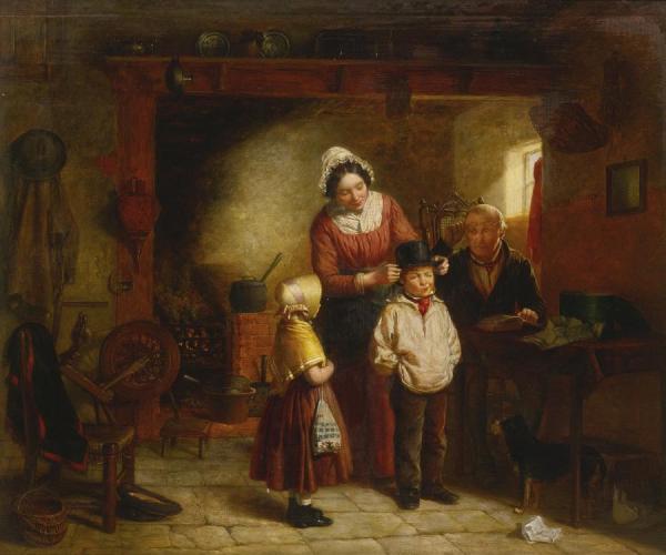 The Brand New Hat by William Hemsley Oil Painting Reproductions