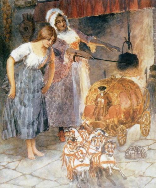 Cinderella And The Fairy Godmother by William Henry Margetson Oil Painting Reproductions
