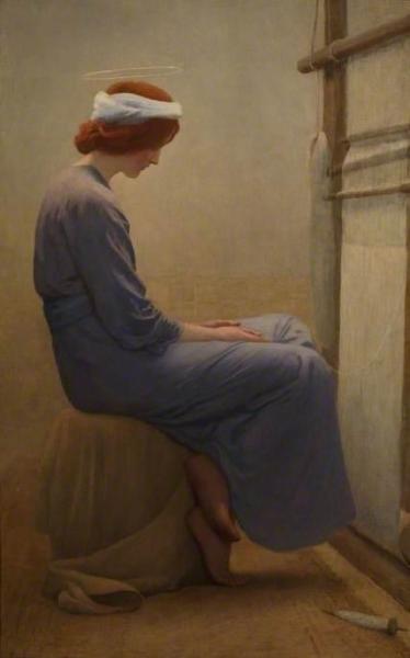 Mary At The Loom by William Henry Margetson