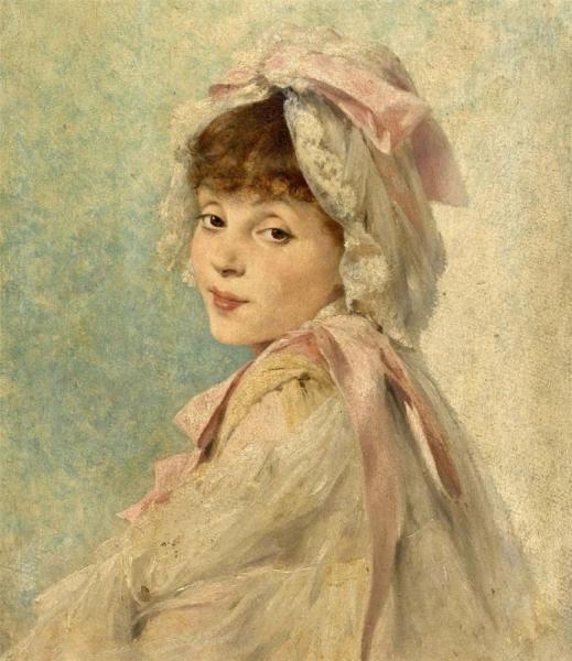 Portrait Of Gabrielle Réjane As A Young Actress by William Henry Margetson