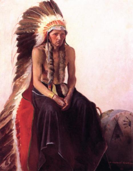 Portrait Of A Warrior by William Herbert Dunton Oil Painting Reproductions