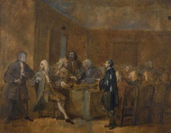 A Prisoner Of The Fleet Being Examined Before A Committee Of The House Of Commons by William Hogarth