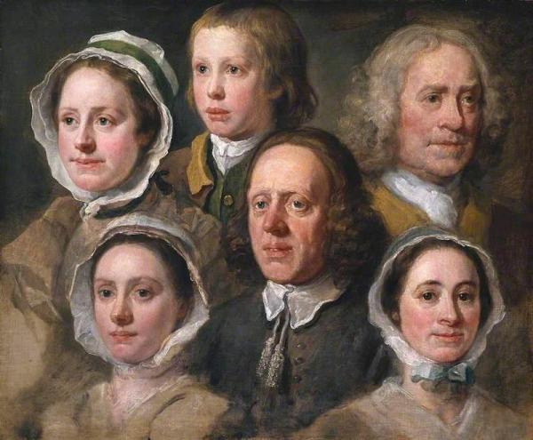 Heads Of Six Of Hogarth's Servants by William Hogarth Oil Painting Reproductions
